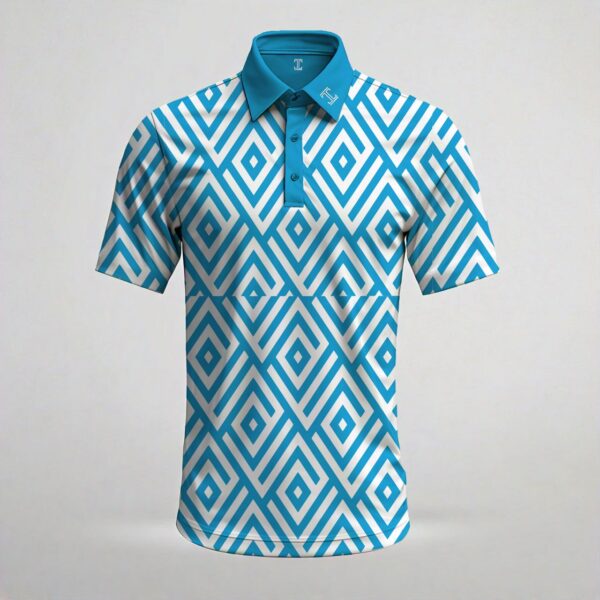 Itu Blue Labyrinth Squares Craft Shirt