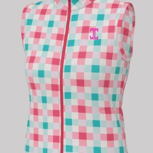 Itu Cerise Pink Squares Gillet