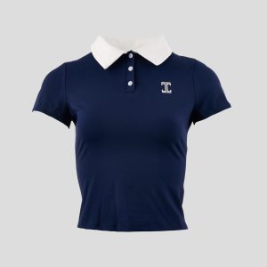 Itu Ellah Navy Cropped Shirt