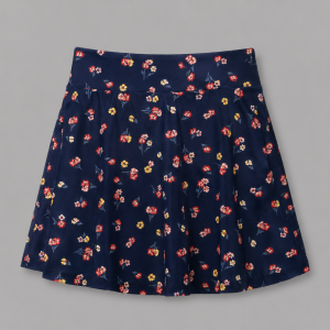 Itu Navy Floral Aline Skort
