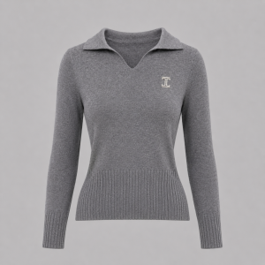 Itu Grey Shibe V Collar Knitted Jersey
