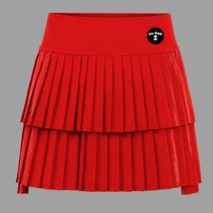 Itu Red Layered Pleated Skort