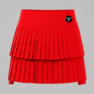 Itu Layered Pleated Skort Red