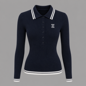 Itu Navy Button Down Knitted Jersey
