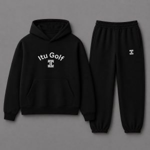 Itu Basic Hoodie and Pants Set Black