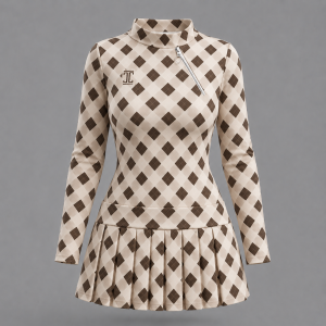 Itu Brown Argyle Joy Dress