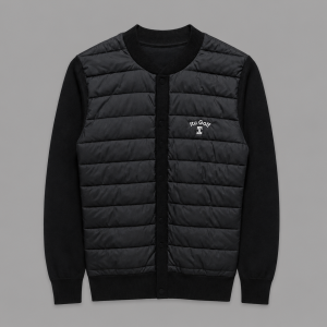 Itu Front Quilt Knitted Jacket Black