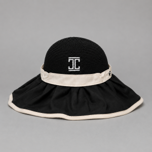Itu Mesh Top Bow Bucket Hat Black