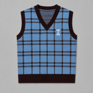 Itu Sleeveless Cardigan Brown/ Blue