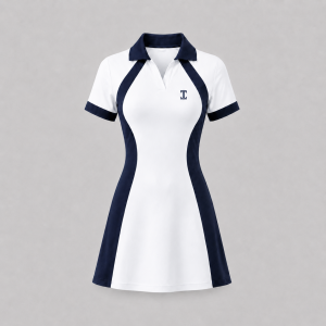 Itu Rosy Knitted Dress Navy/ White